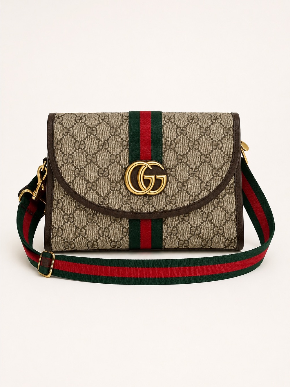 Ophidia GG Similar Small Shoulder Bag in Beige/Green/Red
